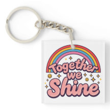 Samen Schijnen We – Regenboog Retro Pride Citaat