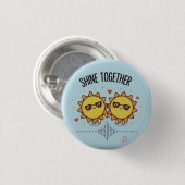 Samen Schitteren Cute Zonnebril Kawaii Speld Ronde Button 3,2 Cm (Voorkant /achterkant)