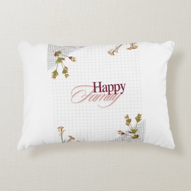 Samen schitteren we: Happy Family Design Pillow Accent Kussen (Voorkant)