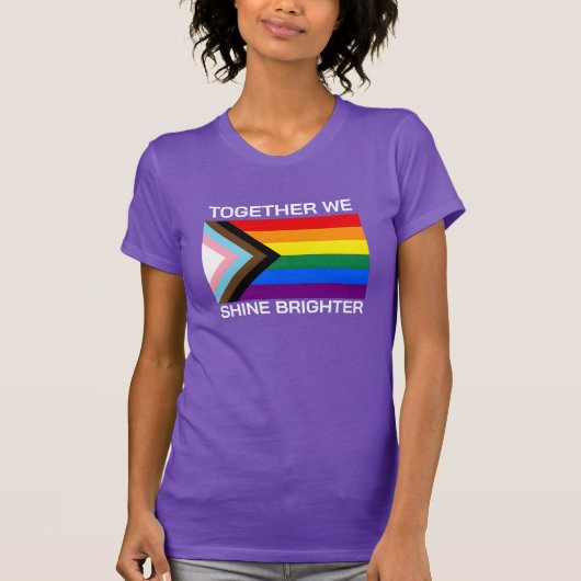 Samen schitteren we Helderdere LGBTQIA+ vlag T-shirt (Voorkant)