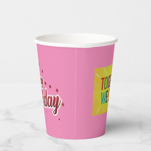 Samen schitteren we papieren bekers (Rechts)