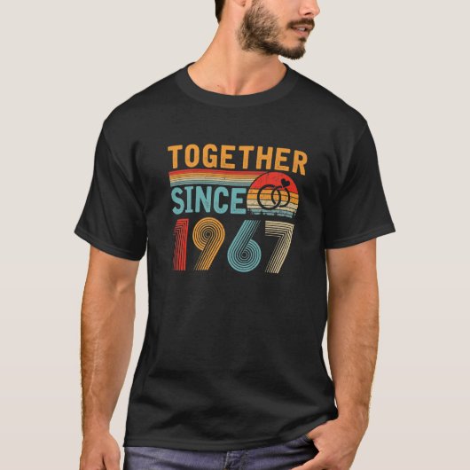 Samen sinds 1967 Retro Style 54th Wedding Anniv T-shirt (Voorkant)