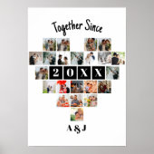 Samen sinds jaar 22 Hart Fotocollage Koppel Poster (Voorkant)