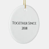 Samen Sinds Jaar Moderne Persoonlijke Koppel Keramisch Ornament (Rechts)