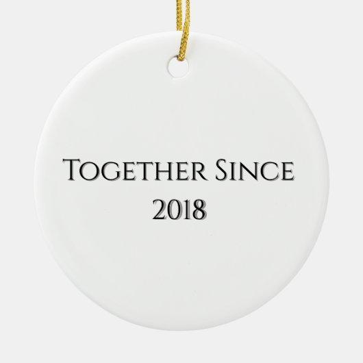 Samen Sinds Jaar Moderne Persoonlijke Koppel Keramisch Ornament (Voorkant)