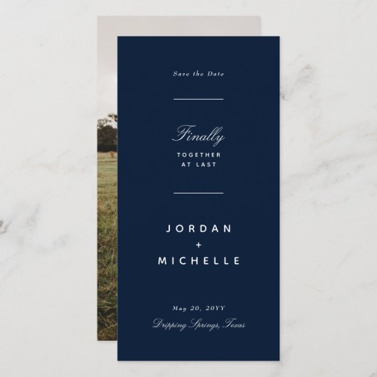 Samen sparen tenslotte de Datum Save The Date (Voorkant / Achterkant)