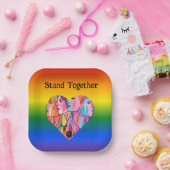 Samen staan papieren bordje (Feest)