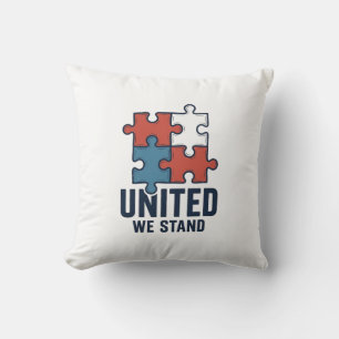 Samen Staan We Puzzle Piece Patriottisch Shirt Ont Kussen