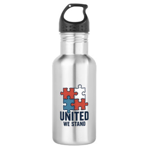 Samen Staan We Puzzle Stuk Patriottisch Shirt Ontw Waterfles