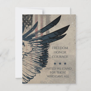 Samen staan we sterk Grunge Patriottische Adelaar Notitiekaartje