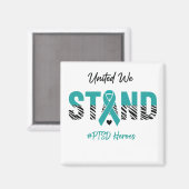 Samen staan we sterk met PTSD Helden Vierkante mag Magneet (Voorkant / Achterkant)