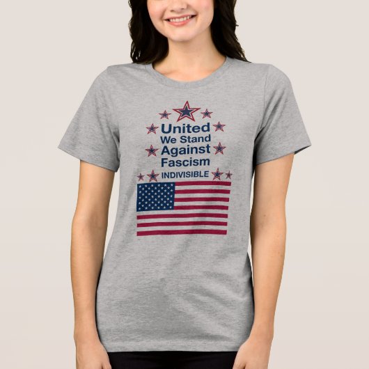 Samen Staan We tegen Fascisme Tri-Blend Shirt (Voorkant)