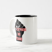 Samen staan we tweekleurige koffiemok (Voorkant links)