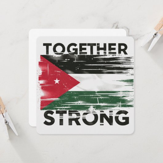 Samen sterke steun Palestina Kaart (Voorkant / Achterkant in situ)