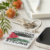 Samen sterke steun Palestina Sleutelhanger (Voorkant Rechts)