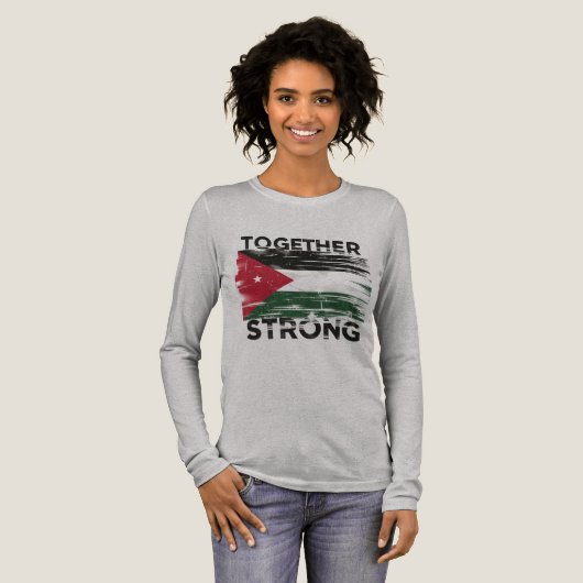 Samen sterke steun Palestina Tri-Blend Shirt (Voorkant)