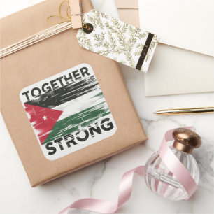 Samen sterke steun Palestina Vierkante Sticker