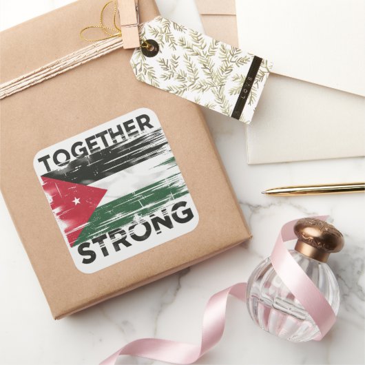 Samen sterke steun Palestina Vierkante Sticker (Geschenken)