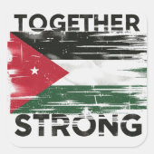 Samen sterke steun Palestina Vierkante Sticker (Voorkant)