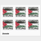 Samen sterke steun Palestina Vierkante Sticker (Vel)