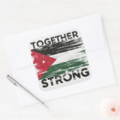 Samen sterke steun Palestina Vierkante Sticker (Envelop)