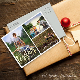 Samen Sterker Drie Foto's Folie Feestdagen Briefkaart