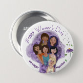 Samen sterker op Vrouwendag Ronde Button 7,6 Cm (Voorkant /achterkant)