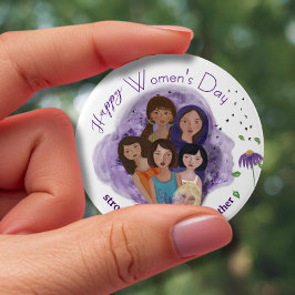 Samen sterker op Vrouwendag Ronde Button 7,6 Cm