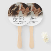 Samen Sterker Script Foto Save The Date Handwaaier (Voorkant en achterkant)