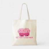 Samen Sterker Twee Roze Cupcakes Valentijn Tote Bag (Achterkant)