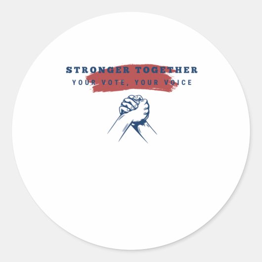 Samen sterker uw stem ronde sticker (Voorkant)