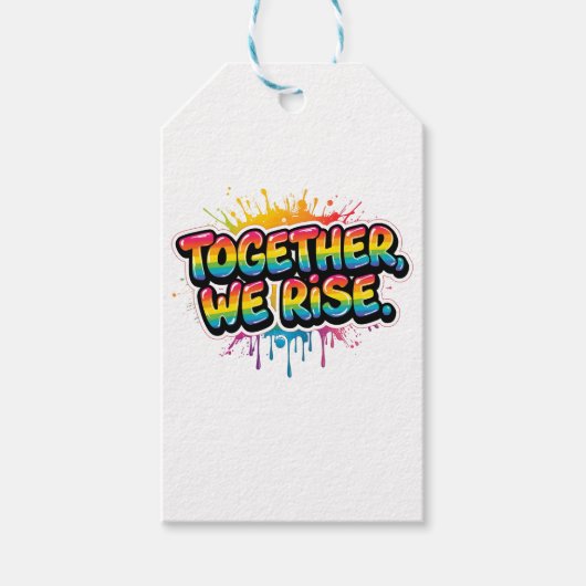 Samen Stijgen We Regenboog Citaat Ontwerp Cadeaulabel (Voorkant)