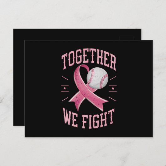 Samen Strijden We Softbal Borstkanker Bewustzijn Briefkaart (Voorkant / Achterkant)