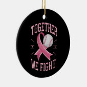 Samen Strijden We Softbal Borstkanker Bewustzijn Keramisch Ornament (Rechts)