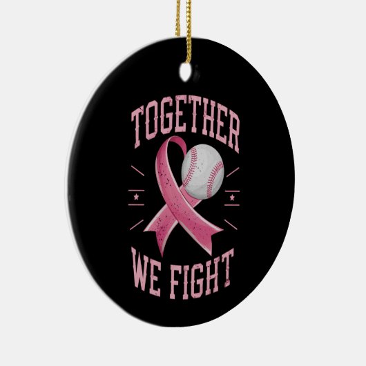 Samen Strijden We Softbal Borstkanker Bewustzijn Keramisch Ornament (Rechts)