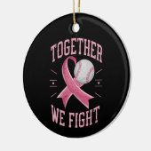 Samen Strijden We Softbal Borstkanker Bewustzijn Keramisch Ornament (Links)