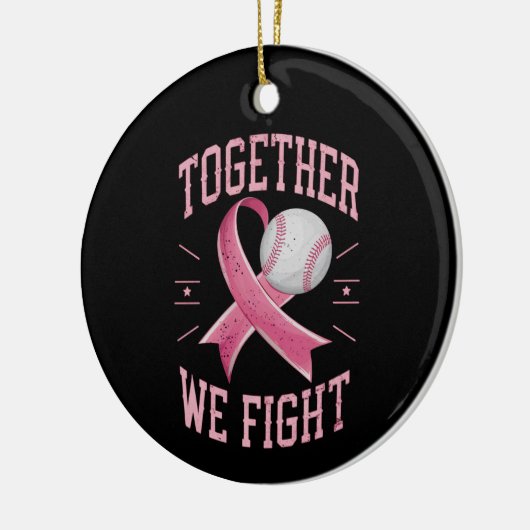 Samen Strijden We Softbal Borstkanker Bewustzijn Keramisch Ornament (Links)