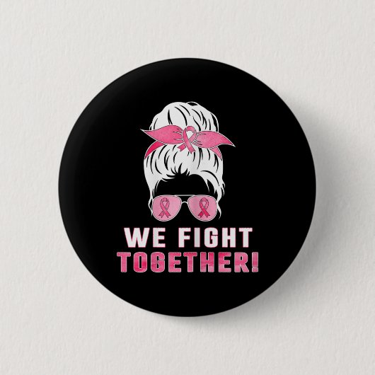 Samen strijden we tegen borstkanker ronde button 5,7 cm (Voorkant)