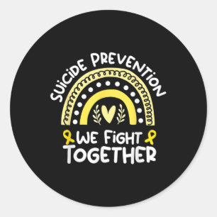 Samen strijden we tegen Shirt voor zelfmoordpreven Ronde Sticker