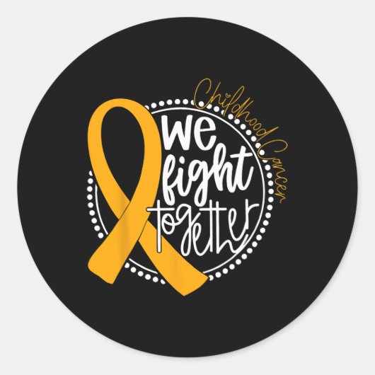 Samen strijden we voor Childhood Cancer Awareness  Ronde Sticker (Voorkant)
