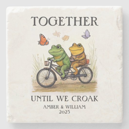 Samen tot we Croak gepersonaliseerd hebben Stenen Onderzetter (Voorkant)