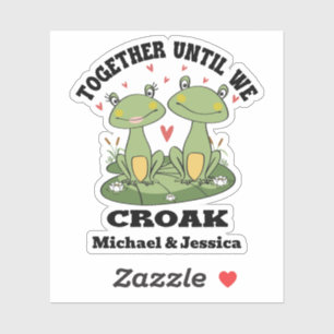Samen tot we grappig kikkerkoppel op maat kraken sticker