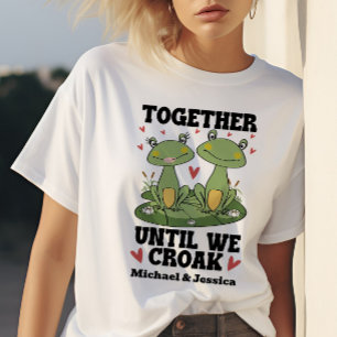 Samen tot we grappig kikkerkoppel op maat kraken t-shirt