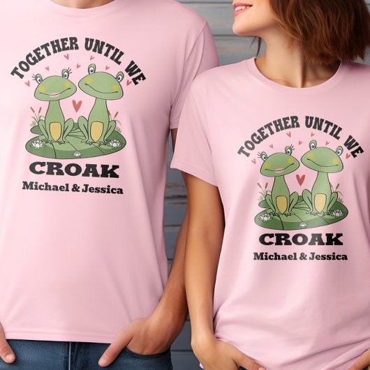 Samen tot we grappig kikkerkoppel op maat kraken t-shirt