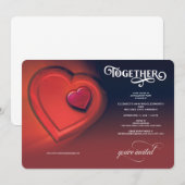Samen, twee harten, rood Verloving Aankondiging (Voorkant / Achterkant)