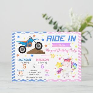 Samen uitnodigen voor verjaardagsfeestje Dirt Bike Kaart