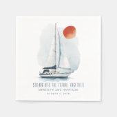 Samen varen naar de toekomst Nautisch Huwelijk Servet (Voorkant)