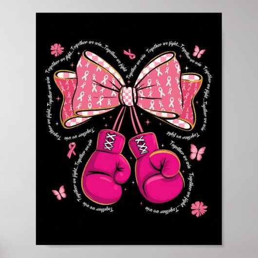 Samen vechten we om bokshandschoenen Bow Breast te Poster (Voorkant)