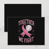 Samen vechten we tegen softball borstkanker bewust briefkaart (Voorkant / Achterkant)