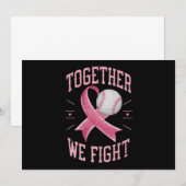 Samen vechten we tegen softball borstkanker bewust kaart (Voorkant / Achterkant)